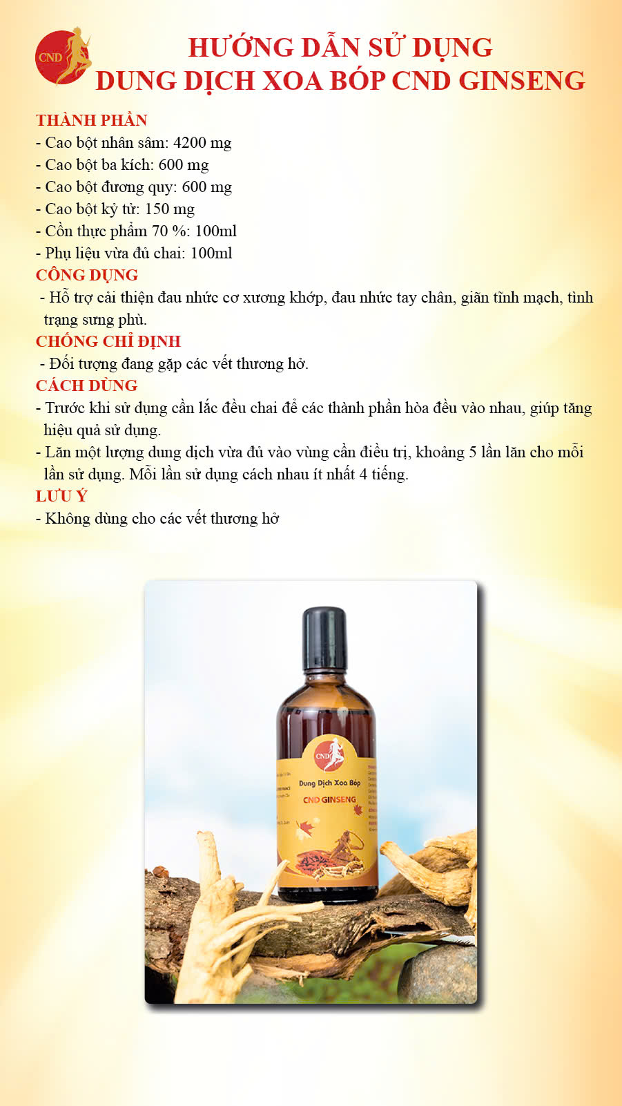 Dung dịch xoa bóp CND Ginseng - Ảnh 3